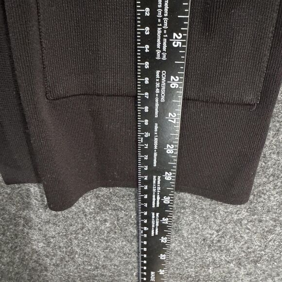 Exclusively Misook Sweater Women's Small Black Open Front Cardigan Pockets - Picture 7 of 9